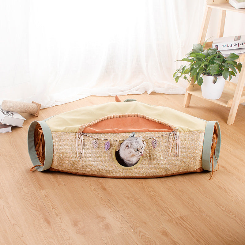 Cat Tunnel Net Toy With Totoro Design For Interactive Play