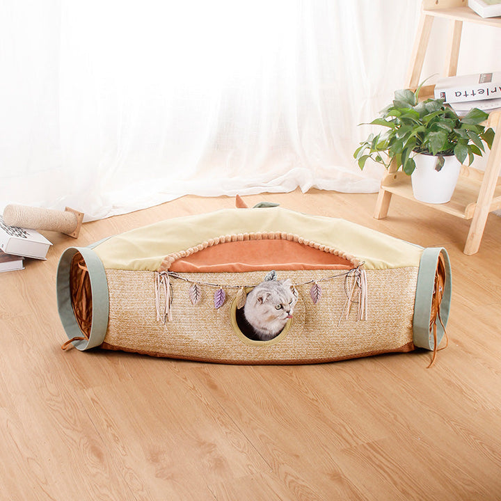 Cat Tunnel Net Toy With Totoro Design For Interactive Play